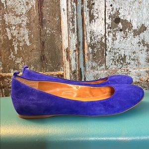 J.Crew Factory Anya Leather Suede Ballet Flats Cobalt Blue size 8